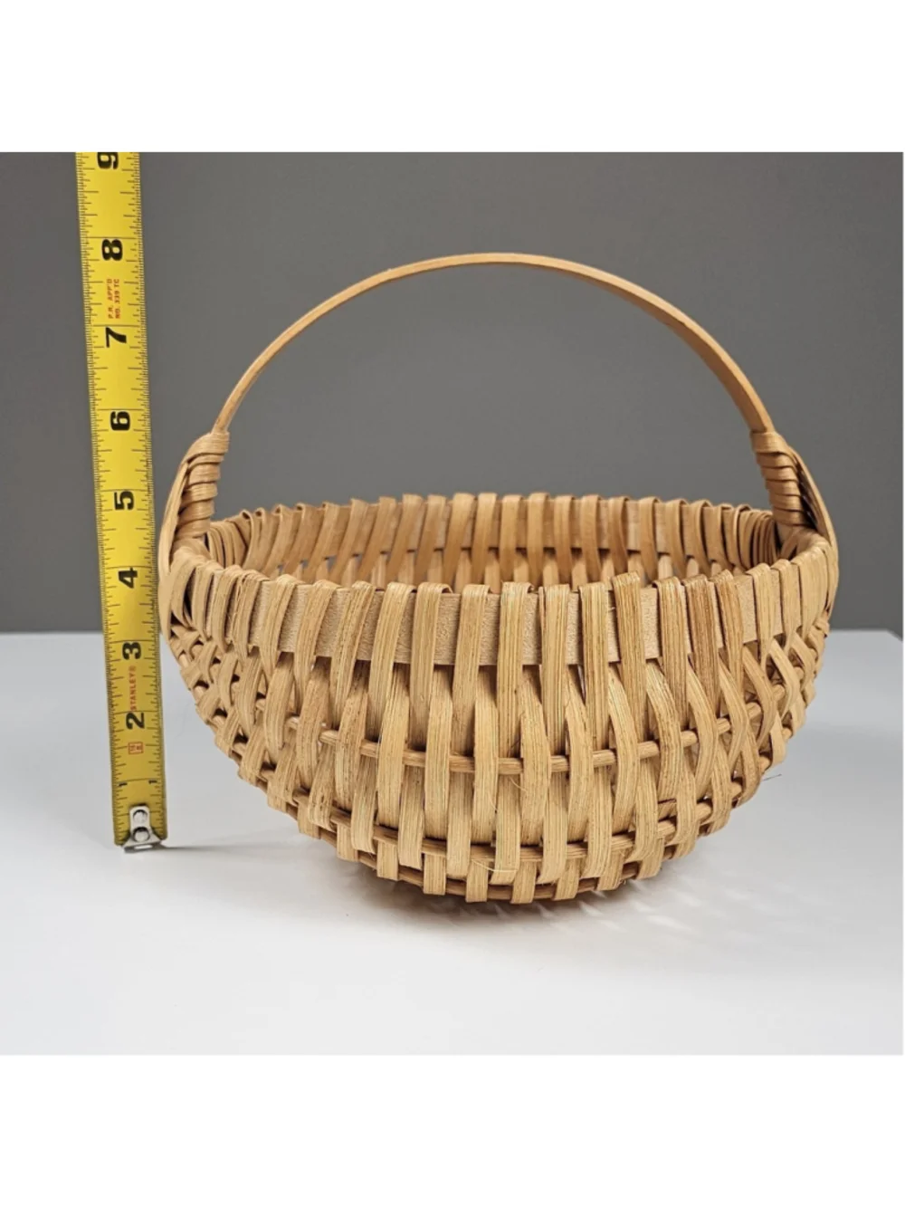 Vintage Woven Buttocks Basket - Appalachian Egg Gathering Melon Basket, 8
